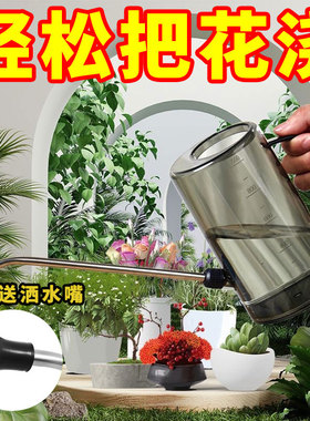 浇水壶浇花适用长嘴不锈钢大容量加厚园艺多肉洒水壶浇菜家用喷壶