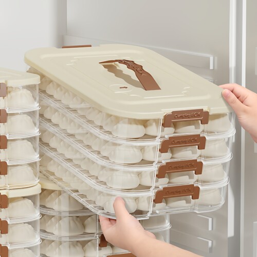 饺子盒家用可接触厨房冰箱收纳盒整理神器馄饨盒保鲜速冻冷冻适用