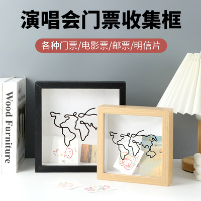 旅行明信片地图机票展示票据挂墙