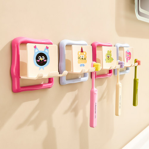 卡通牙刷挂架壁挂免打孔收纳架