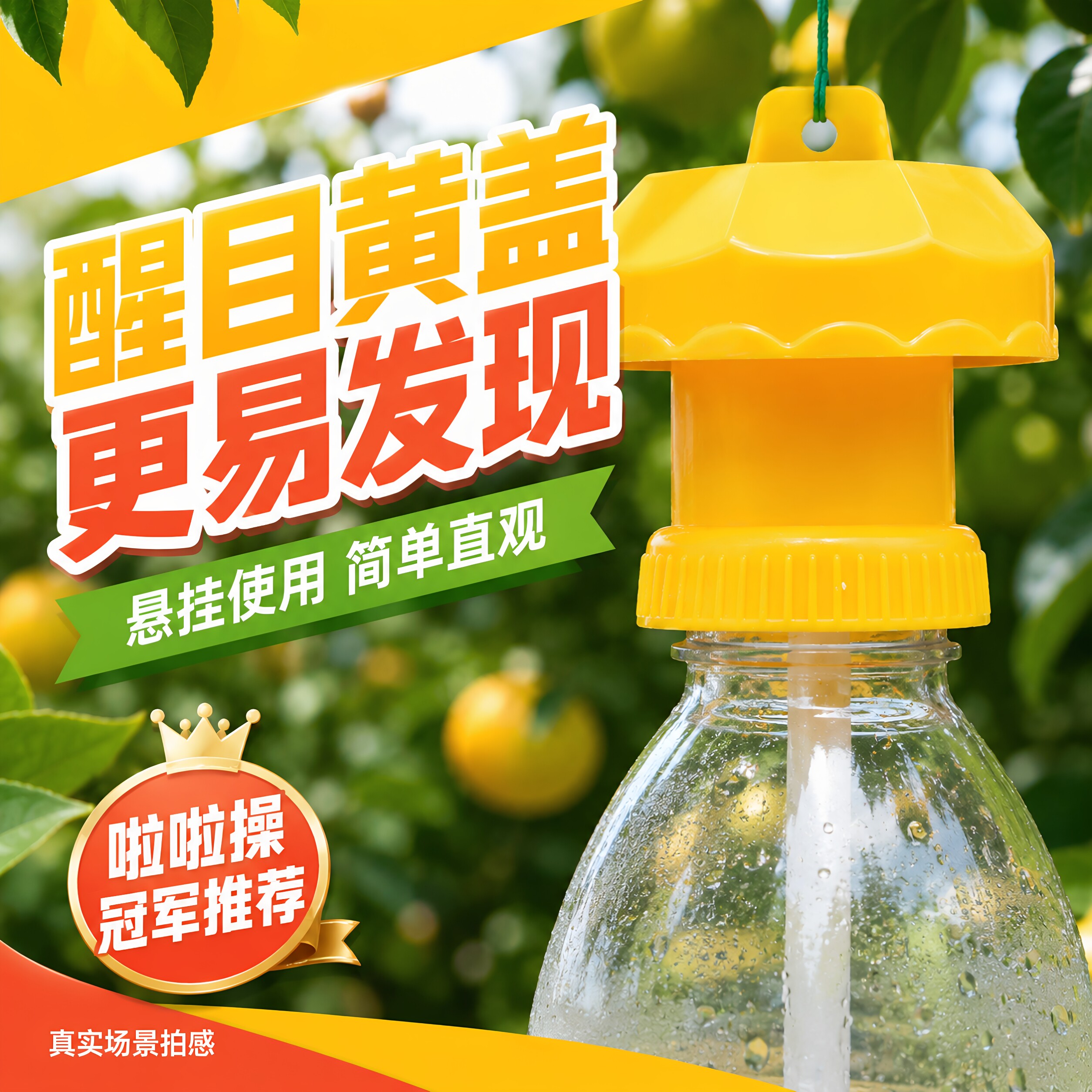 简易果蝇诱捕器盖头果园瓜地桔小实蝇针锋瓜蝇诱引捕捉诱剂果蝇药