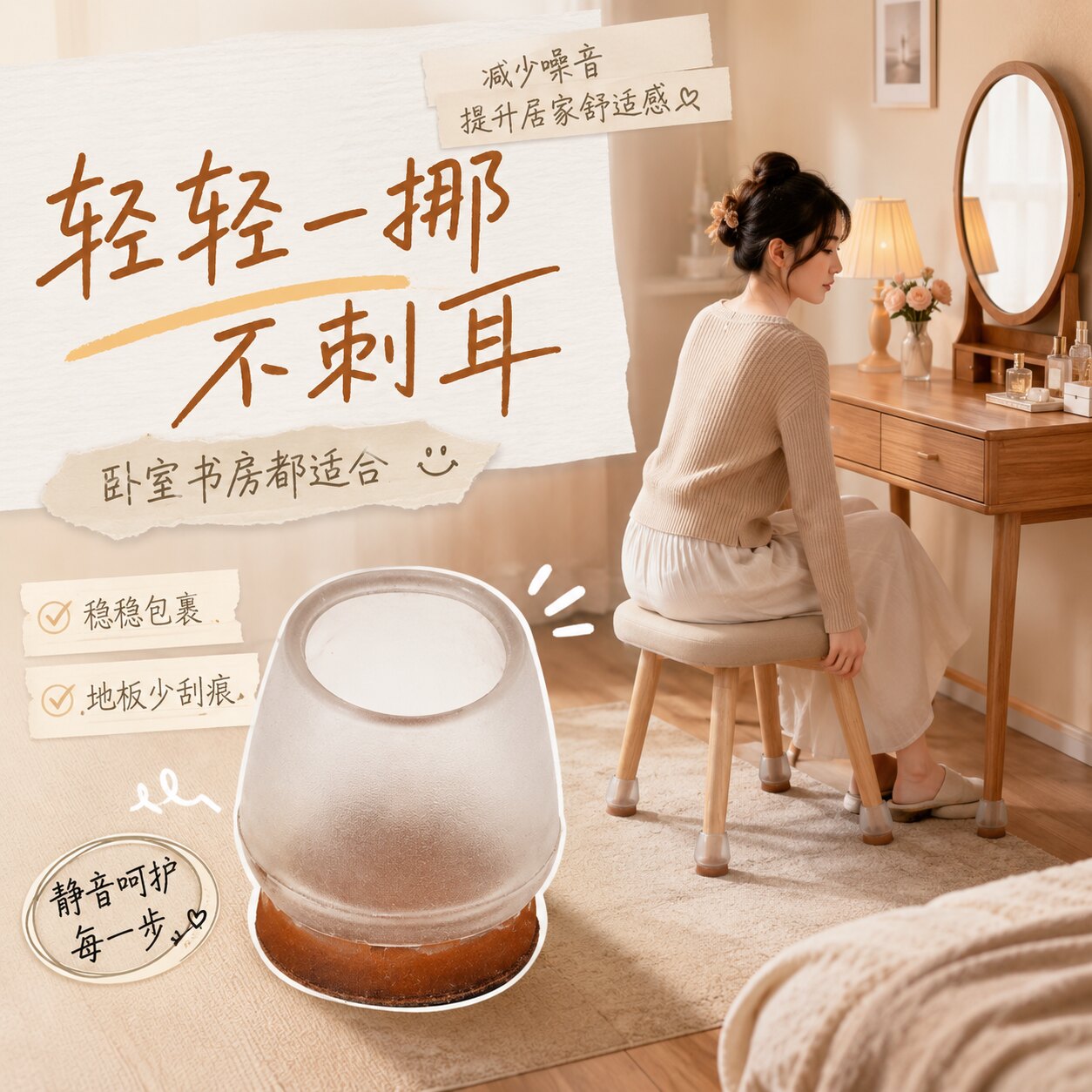 椅子脚套细腿凳子硅胶脚垫静音