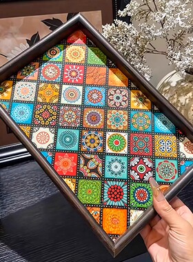 高档复古茶盘胡桃木首饰长方形轻奢木质收纳酒杯茶水文玩茶盘托盘