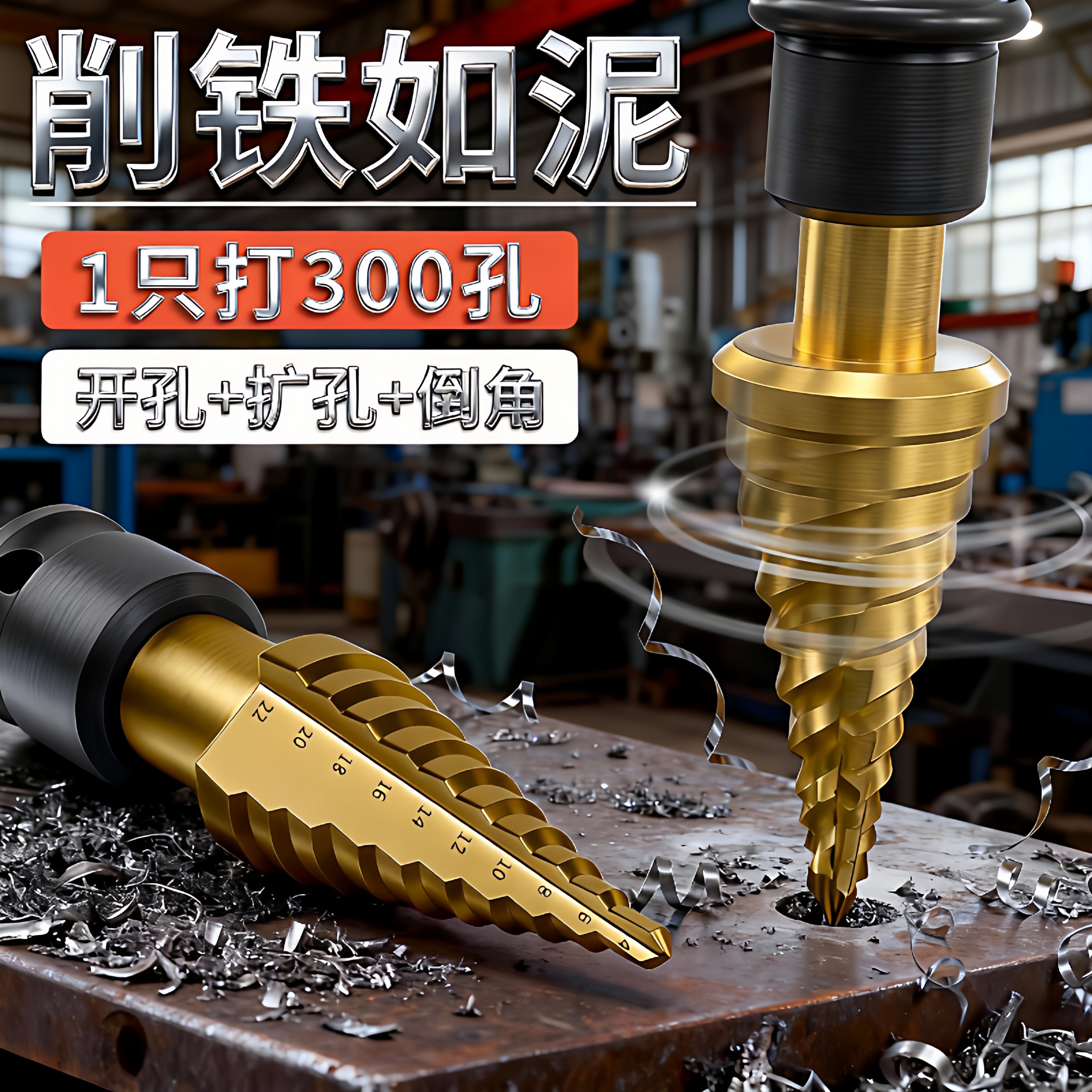 宝塔钻头扩孔器不锈钢金属多功能高硬度阶梯锥形铝铁板打孔开孔器