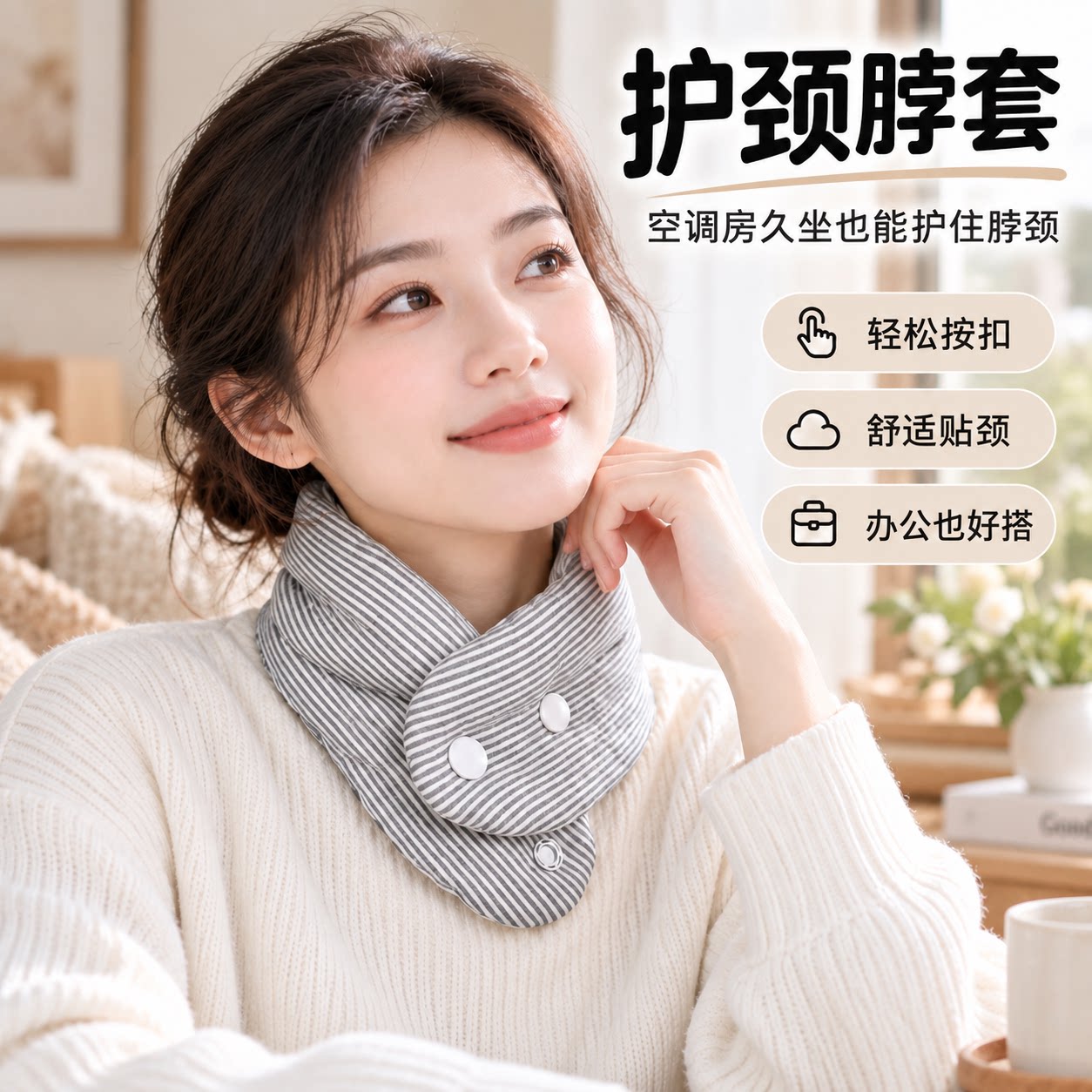 秋冬脖套保暖防寒骑行围脖颈椎空调房披肩柔软护颈居家护颈神器