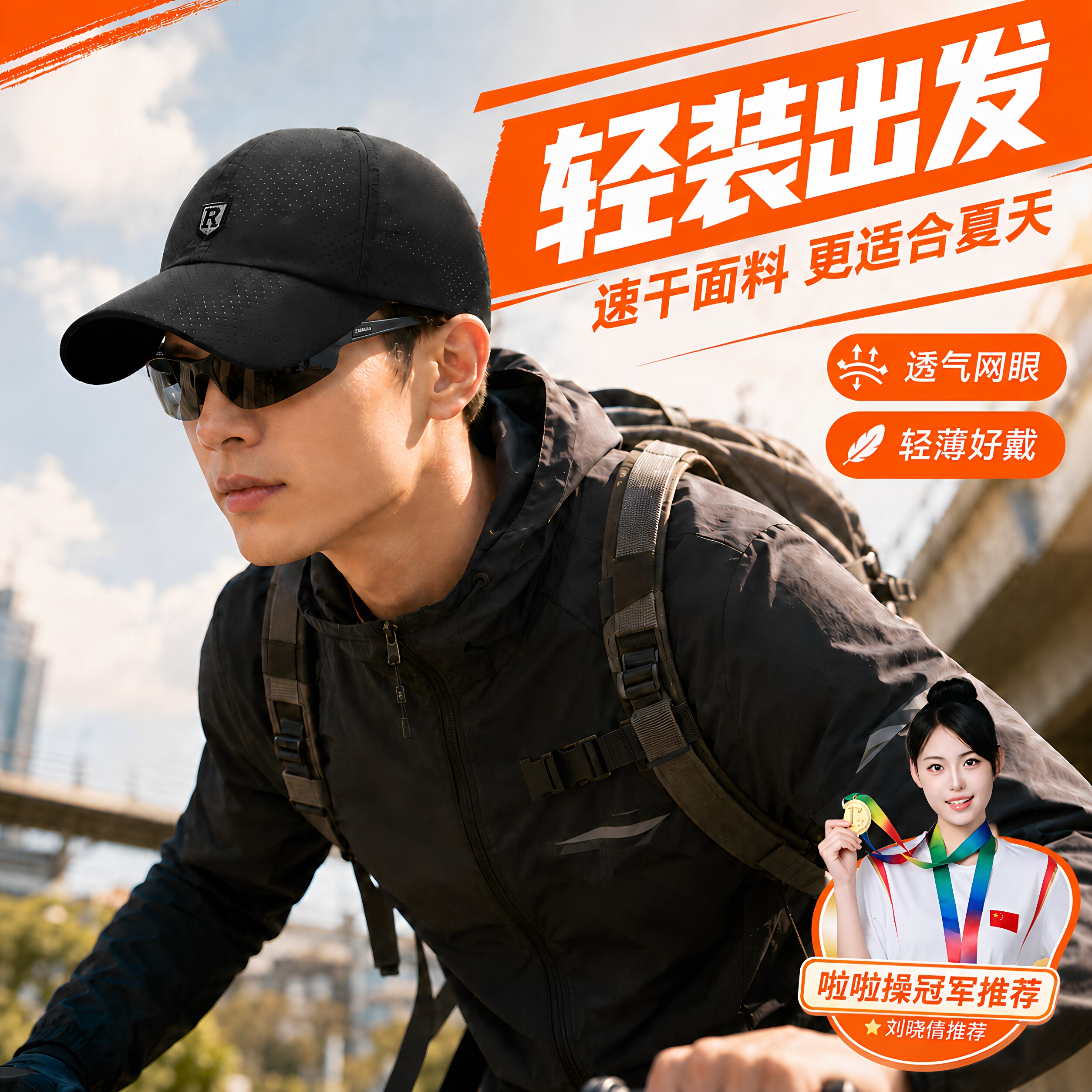 全打孔时尚休闲帽子钓鱼透气春夏天鸭舌帽太阳帽速干户外男士防晒