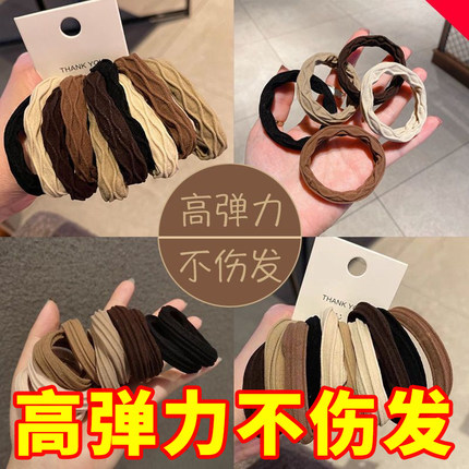 网红高弹力耐用皮筋女扎头无接缝发圈皮套女头绳加粗耐用发绳头饰