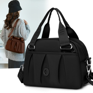 手提斜挎包女2025秋冬新款多口袋帆布包轻便通勤旅行牛津布单肩包