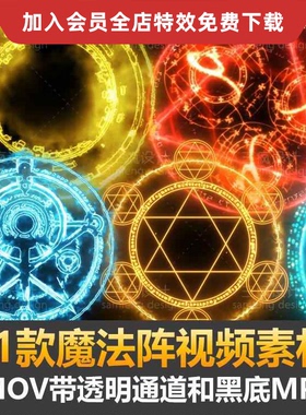 AE魔法阵动态视频素材特效视频素材酷炫光效技能升级传奇仙侠游戏