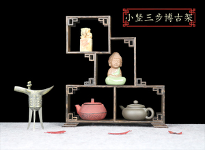 实木茶杯茶具收纳架子小博古架鸡翅木迷你摆件紫砂茶壶茶宠展示架