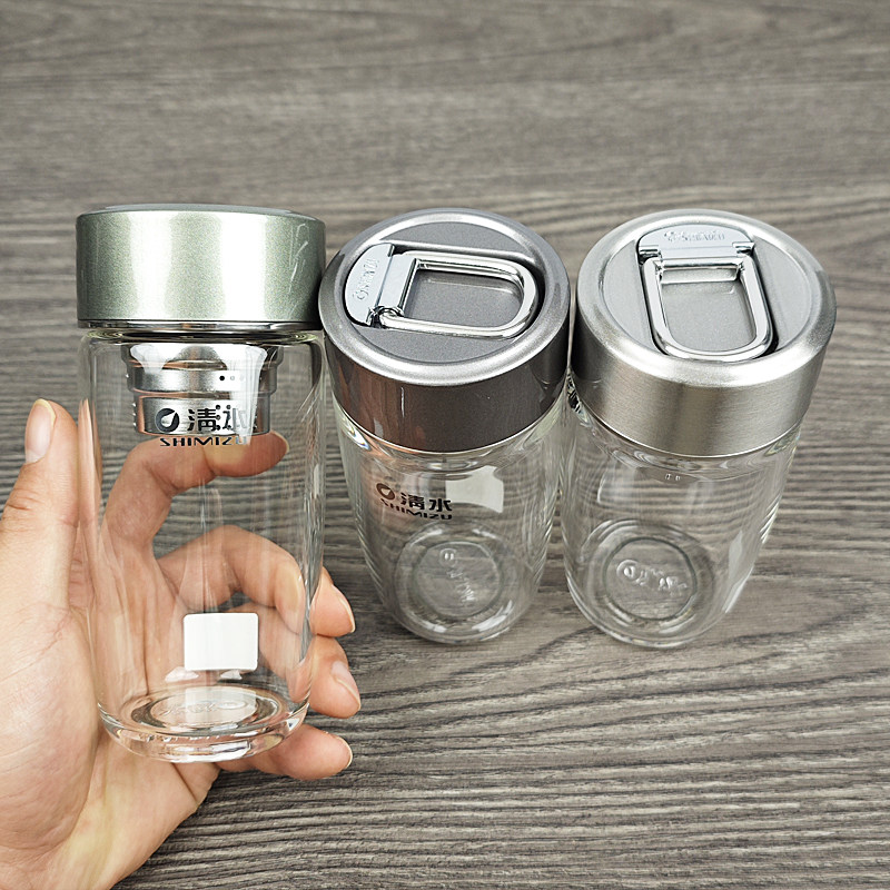 清水玻璃杯带提环手提便携鹅蛋杯
