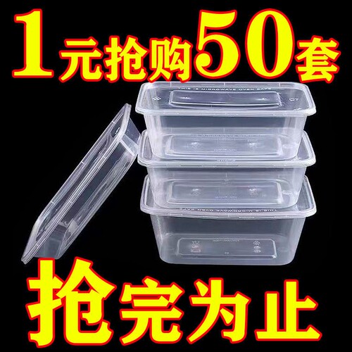 一次性打包盒长方形方盒带盖快餐
