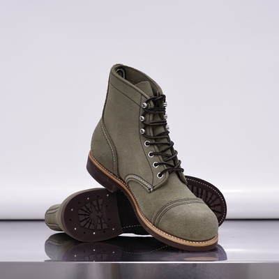 枯骨翻毛皮固特异8111工装靴头层牛皮复古马丁靴伞兵靴机车短靴