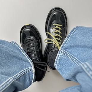 2025春真皮低帮休闲日常通勤办公室皮鞋极简复古德训鞋外翻工艺