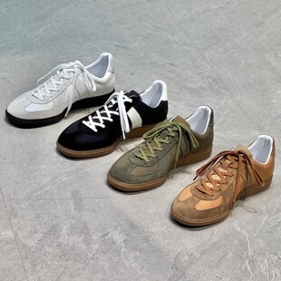 枯骨复古休闲帆布拼接GAT德训鞋柔软透气吸汗男女运动休闲鞋