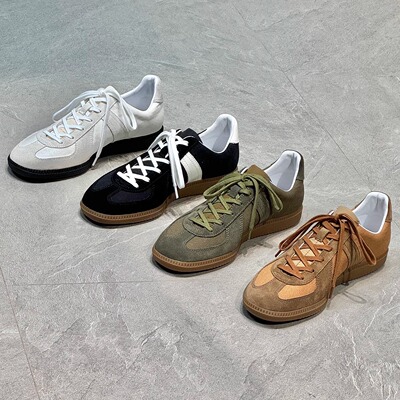 枯骨复古休闲帆布拼接GAT德训鞋柔软透气吸汗男女运动休闲鞋