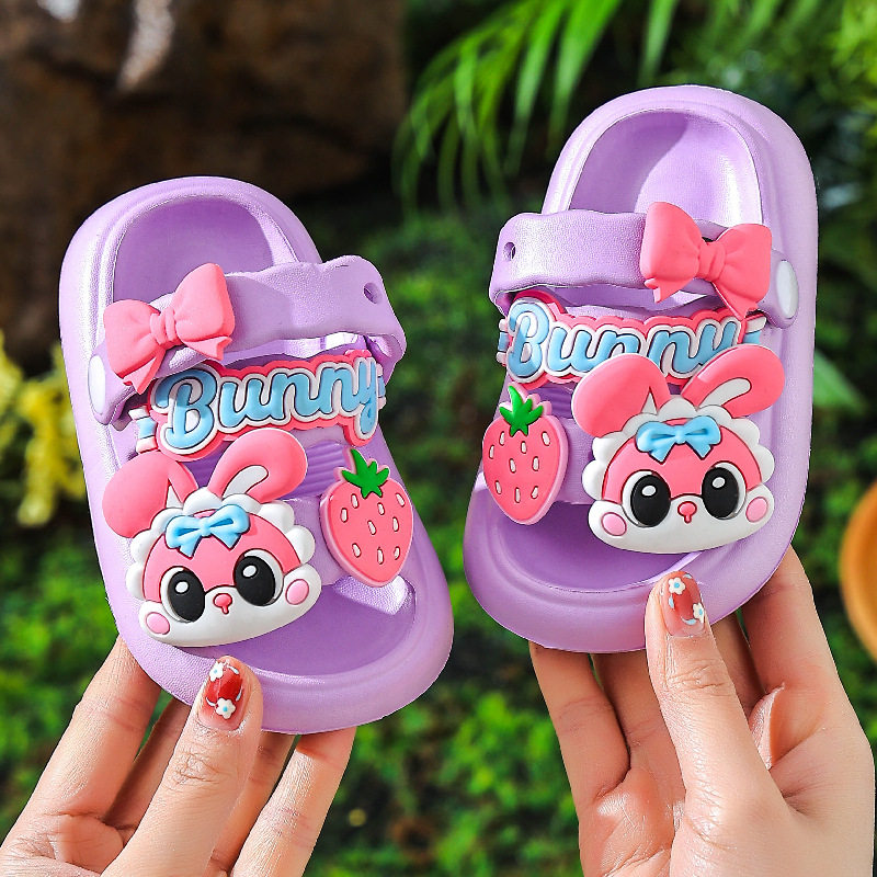 女童凉拖鞋夏公主女孩可爱宝宝室内外家居软底防滑洗澡可爱洞洞鞋