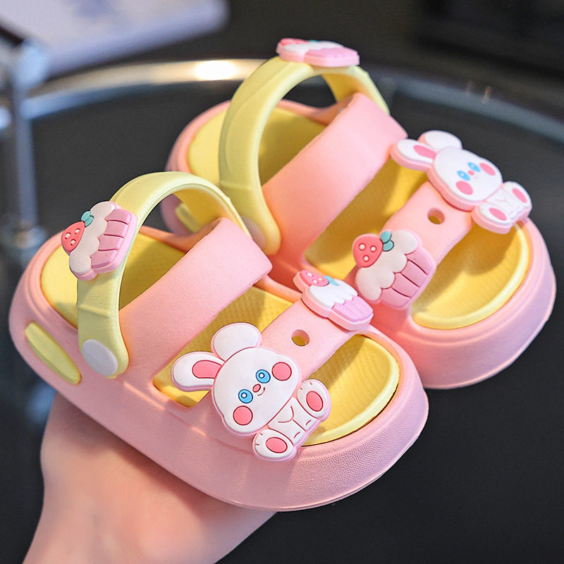 女童凉拖鞋夏宝宝EVA可拆卸室内软底幼儿防滑洞洞鞋玩水男童防臭