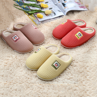 冬季棉拖鞋大嘴猴情侣厚底毛毛拖
