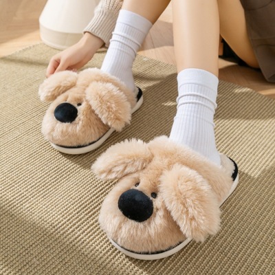 新款可爱棉拖鞋女冬外穿毛绒保暖