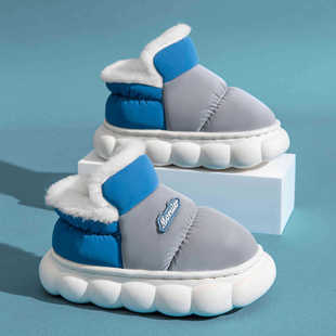 羽绒布防水居家保暖毛毛小孩外穿棉靴冬季儿童包跟棉鞋男女童户外