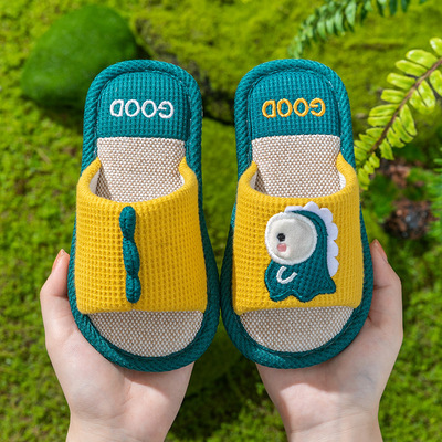 儿童亚麻拖鞋春秋季室内家用防滑