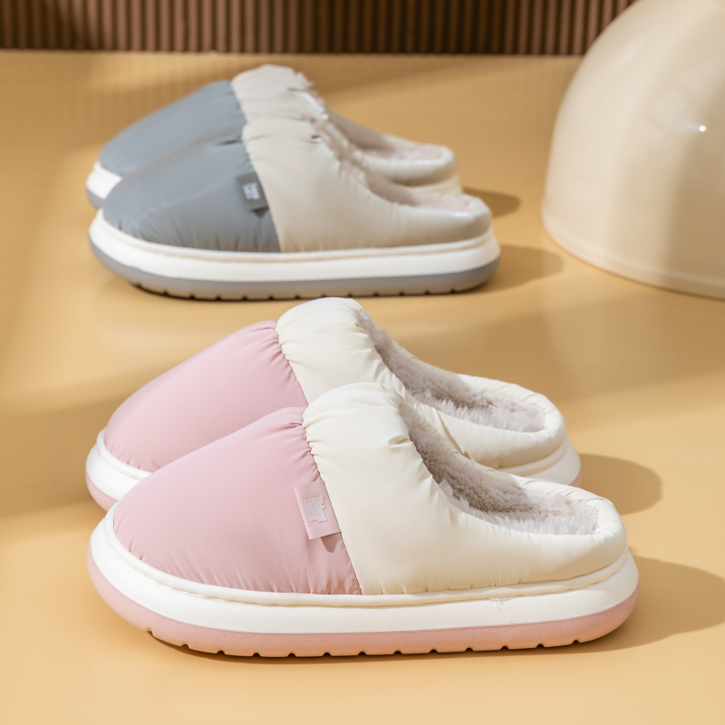 羽绒防水防滑棉拖鞋室内家居保暖