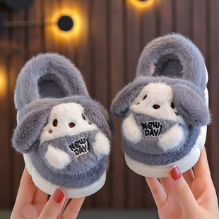 亲子2026新款包跟宝宝女孩毛绒外穿棉鞋儿童棉拖鞋男童秋冬季室内