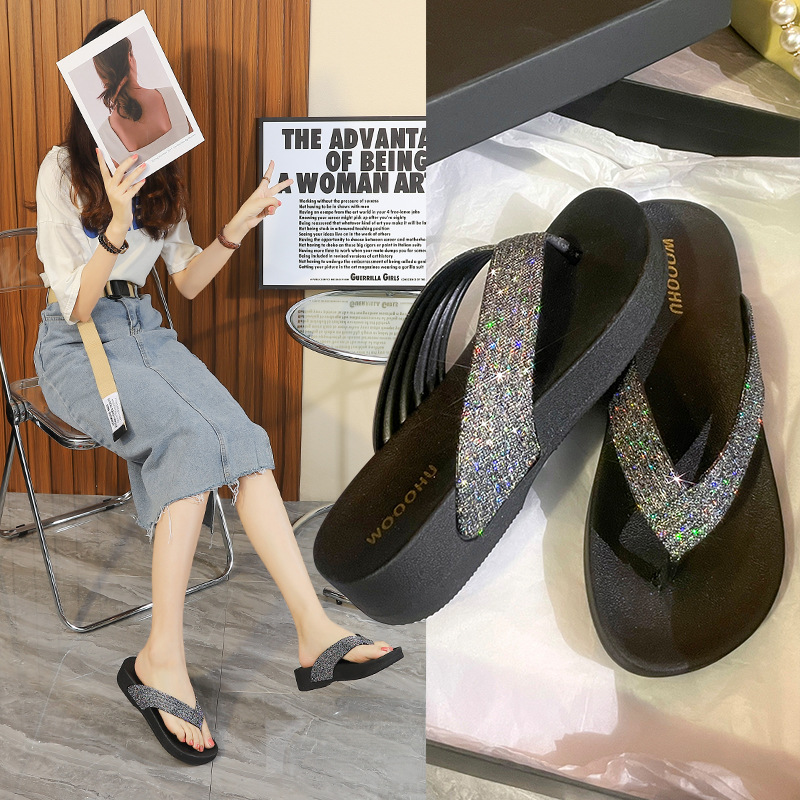 人字凉拖鞋时尚潮流沙滩厚底夹脚