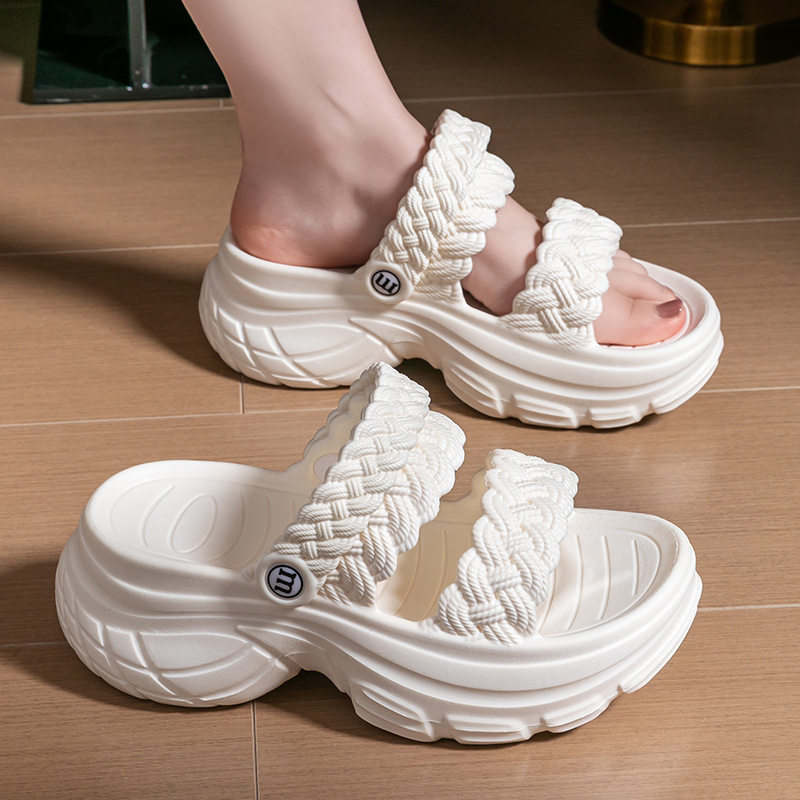 厚底凉拖鞋女士时尚仙女风2026新款外穿松糕底夏季增高两穿洞洞鞋,女鞋,洞洞鞋,淘宝优惠券,粉丝福利购,淘宝优惠卷