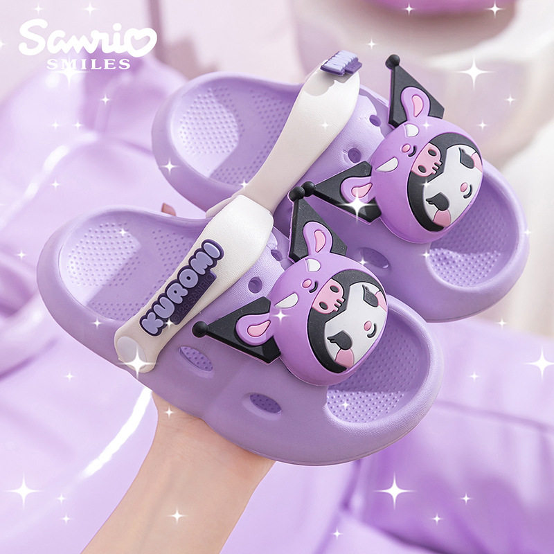 儿童凉拖鞋三丽鸥女童夏季轻便宝宝洞洞鞋卡通可爱防滑室内外软底