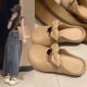 女外穿时尚 韩版 简约学生休闲软底室内外夏季 蝴蝶结包头拖鞋 凉拖鞋