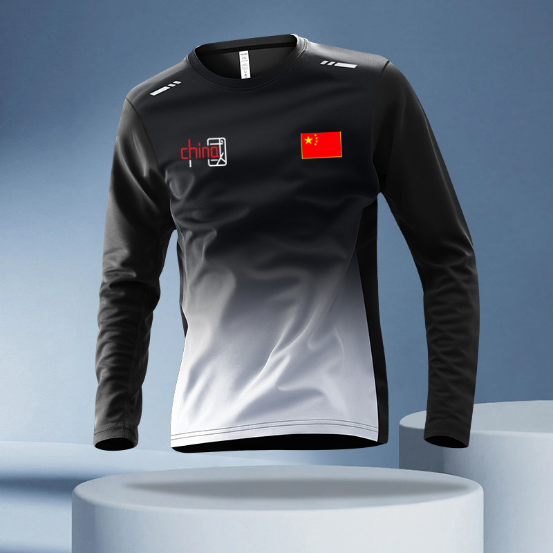 中国国家队运动服男女春秋季速干户外跑步健身服训练装备长袖上衣