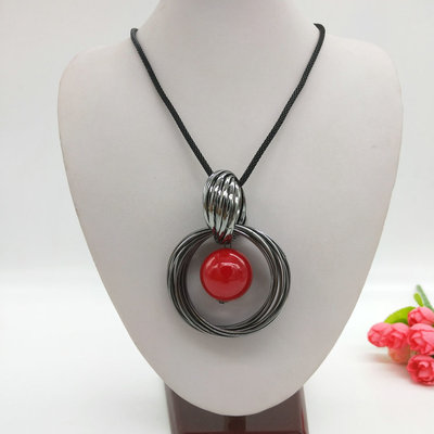 毛衣链男女圆圈项链长款吊坠衣服