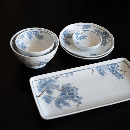 半村 新中式陶瓷葡萄系列餐具 家用米饭碗碟盘子 长盘 釉下彩菜盘 - 封面