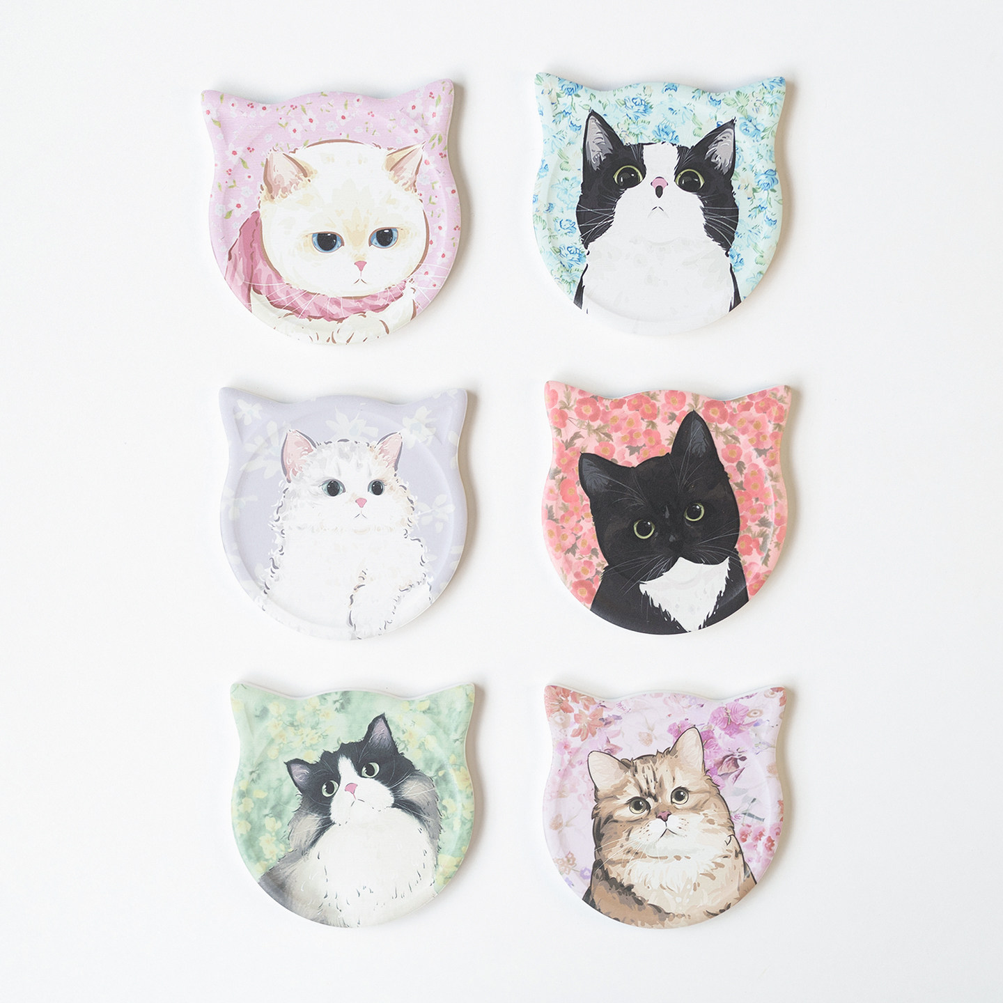 半村 日式可爱复古卡通猫咪吸水杯垫 硅藻泥陶瓷隔热垫防烫茶杯垫,餐饮具,杯垫,淘宝优惠券,粉丝福利购,淘宝优惠卷