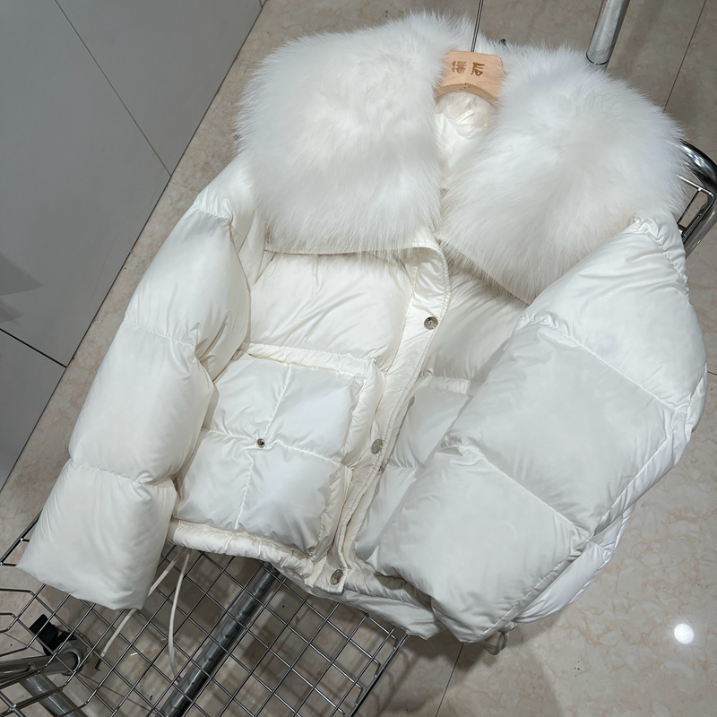 播后欧货大毛领鹅绒鹅绒服特价