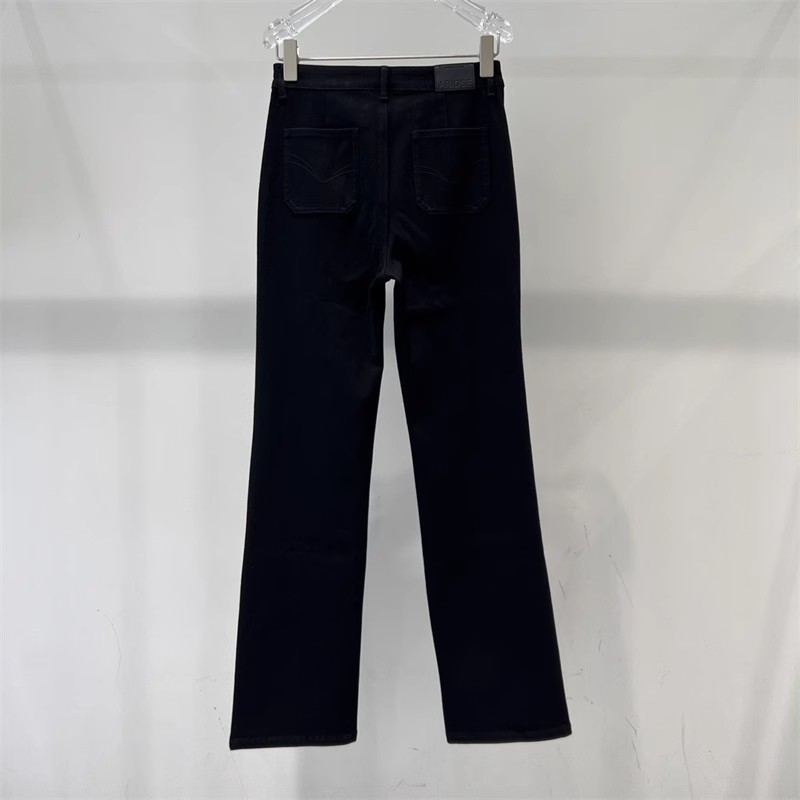 显瘦开叉黑色牛仔裤女