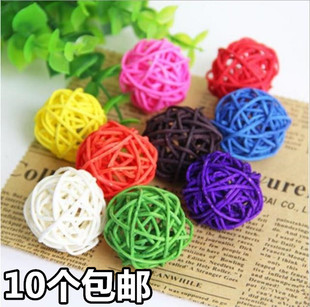 彩色藤球鹦鹉啃咬玩具球 脚下 脚抓 下脚玩具 宠物鸟