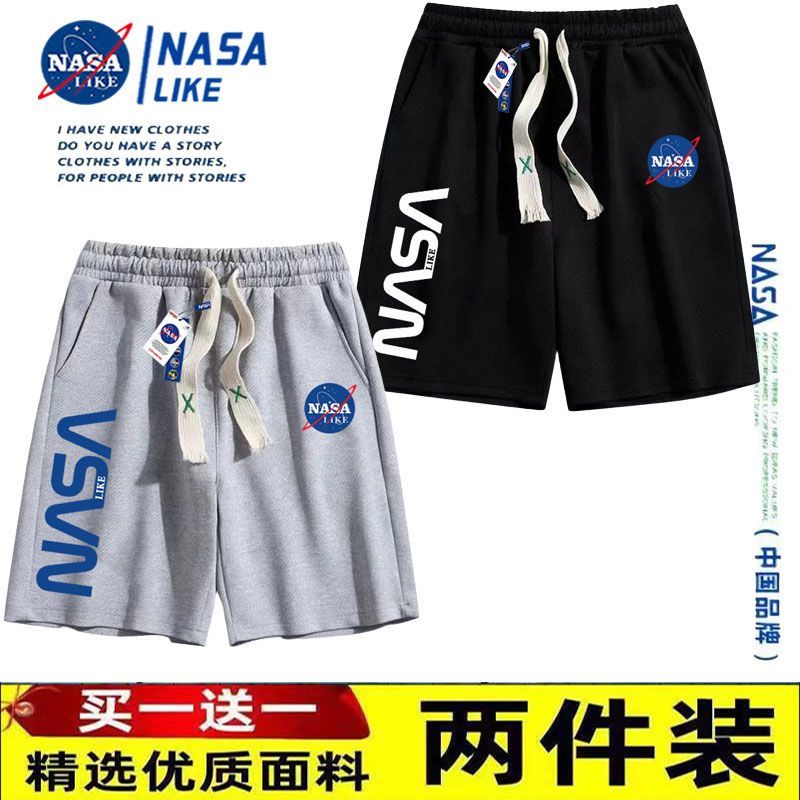 NASA短裤男夏季潮牌潮流ins薄款韩版宽松直筒休闲外穿美式五分裤