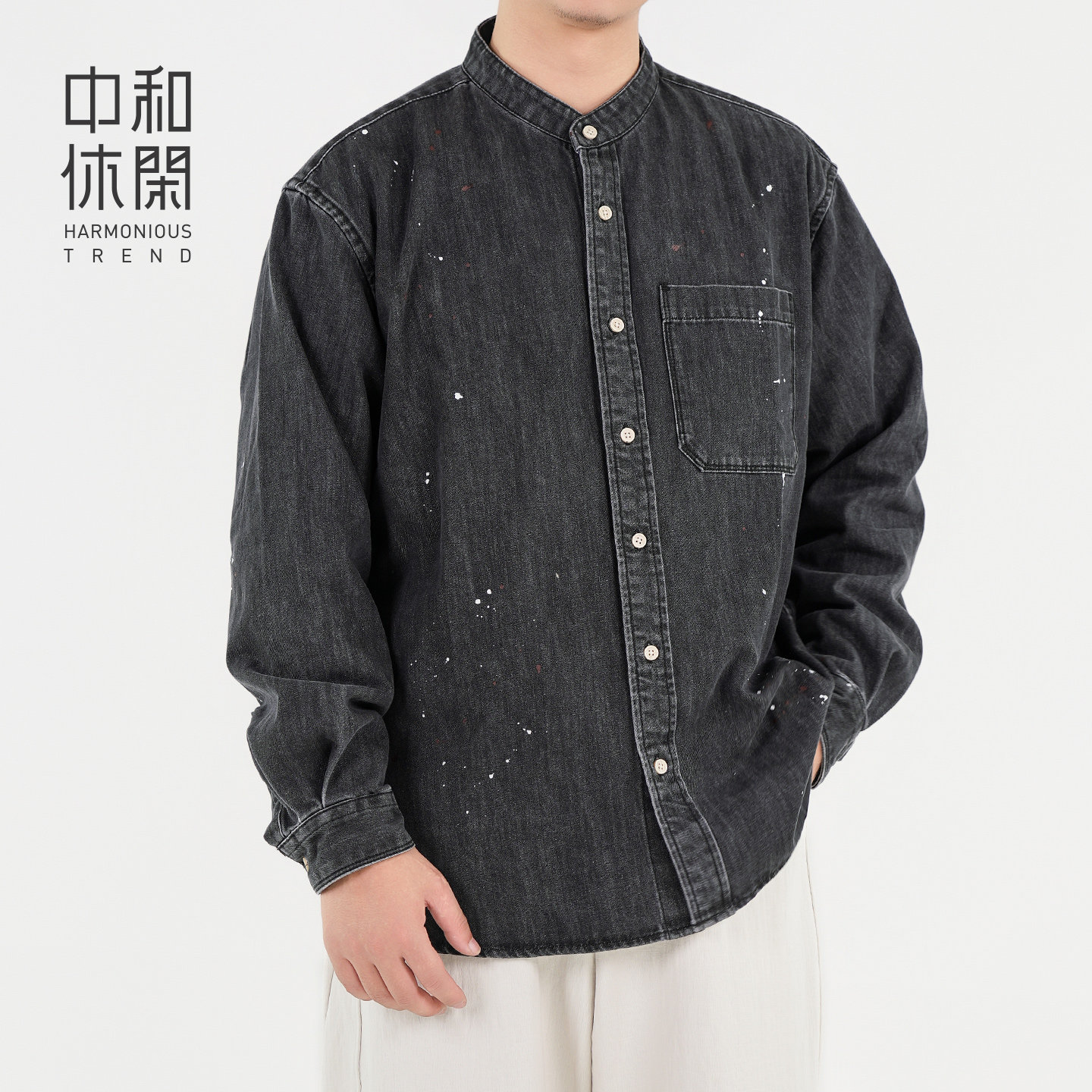 中和休闲牛仔衬衫男2026秋季