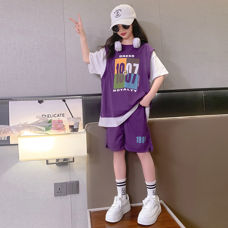 女童篮球服中大童运动套装潮流