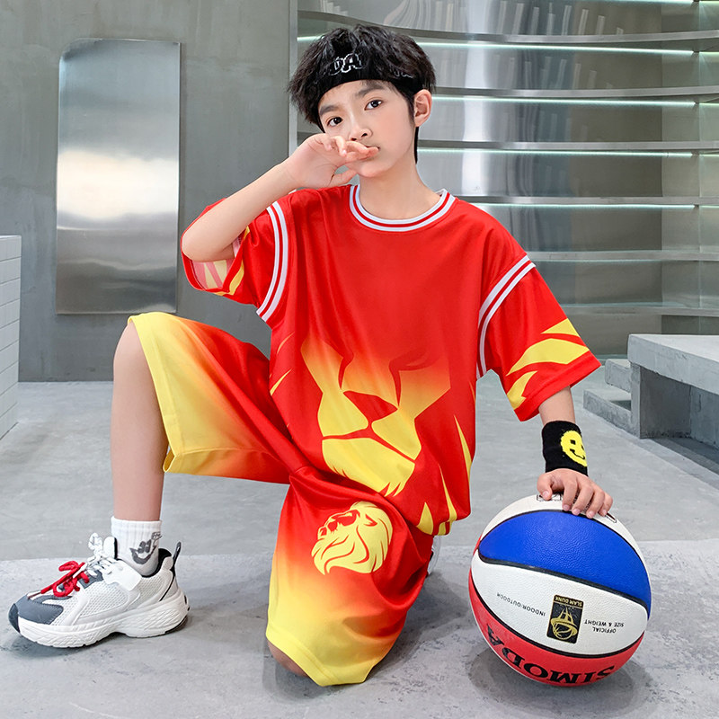 定制男童篮球服套装夏季运动儿童学生六一表演服男生队服免费印字