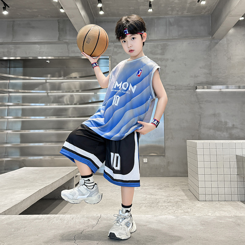 儿童篮球服套装男童夏装2025新款中大童夏季薄款速干运动男孩夏款