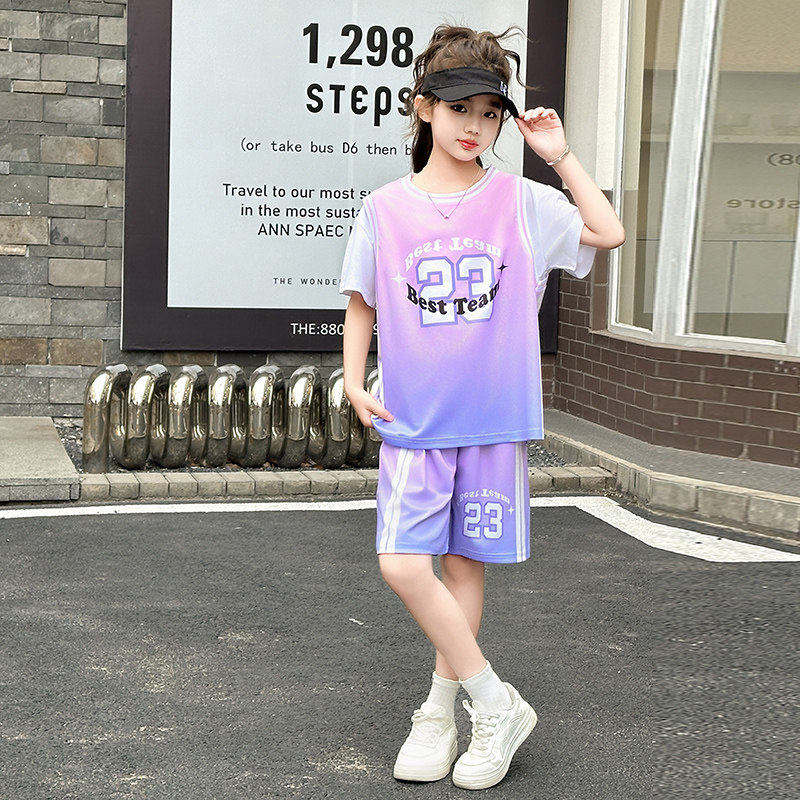 女童篮球服套装2026新款夏季透气速干球衣学生定制班级编号训练服