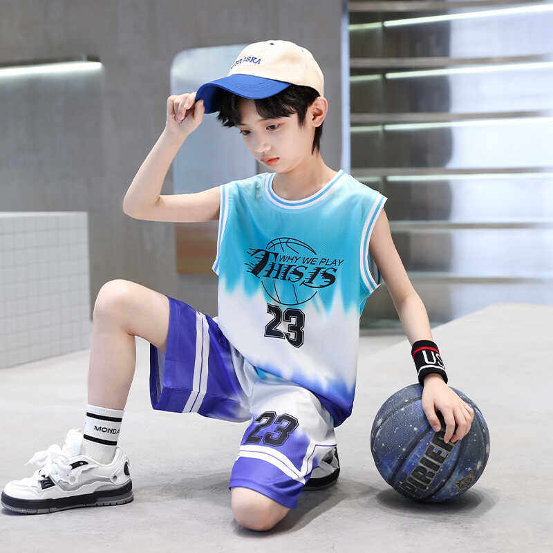 儿童篮球服套装男童中小学生运动训练队服男孩表演背心无袖球衣潮