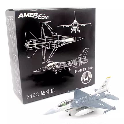 AMER美国空军F-16C战隼战斗机09-0808 合金成品F16飞机模型1/100