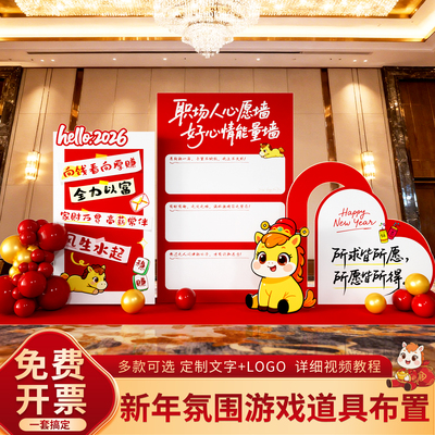 马年新年转盘互动游戏KT板布置