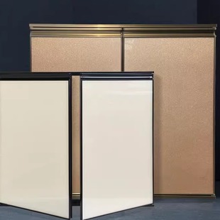 晶钢门橱柜门定制钢化玻璃免打孔带框整体橱柜厨房铝合金门板定做