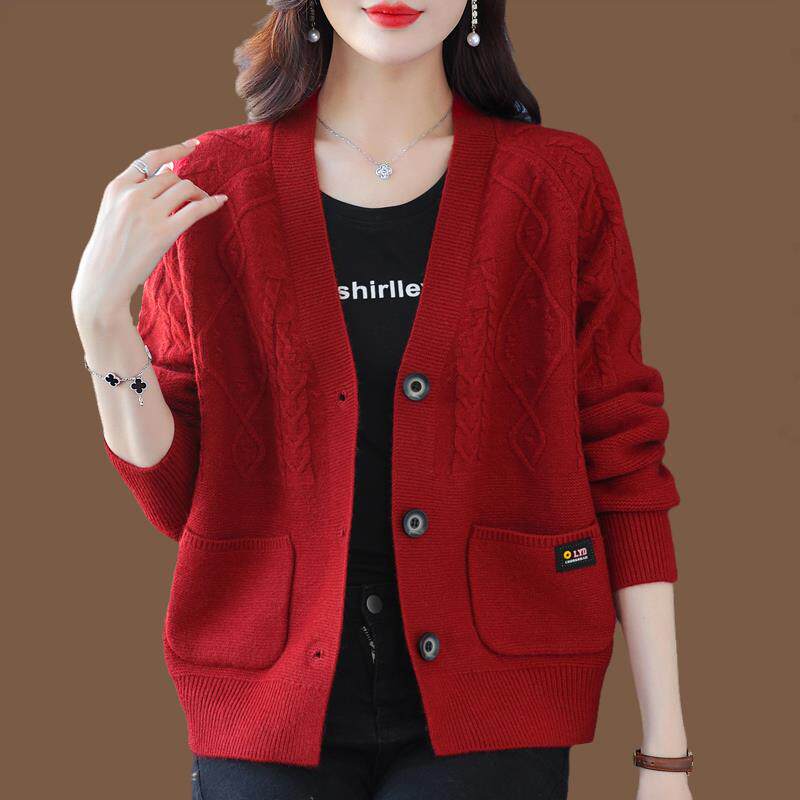 胖mm春秋羊毛衫女短款毛衣外套2025新款爆款外搭大码羊绒针织开衫